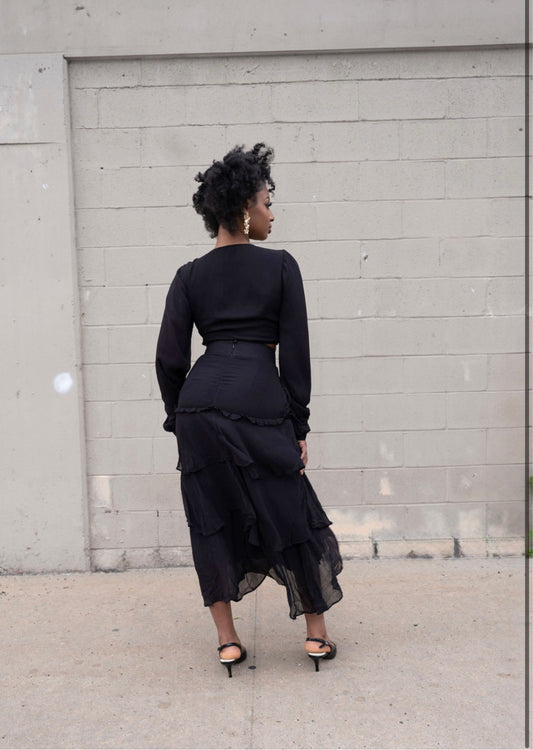 Kalika Ruffled Midi Skirt