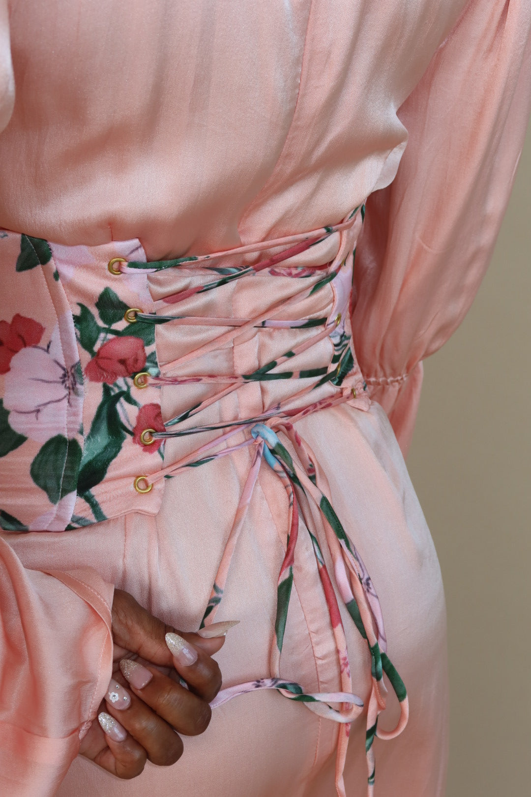 akira dress Akira Corset Silk Dress Blush / XS